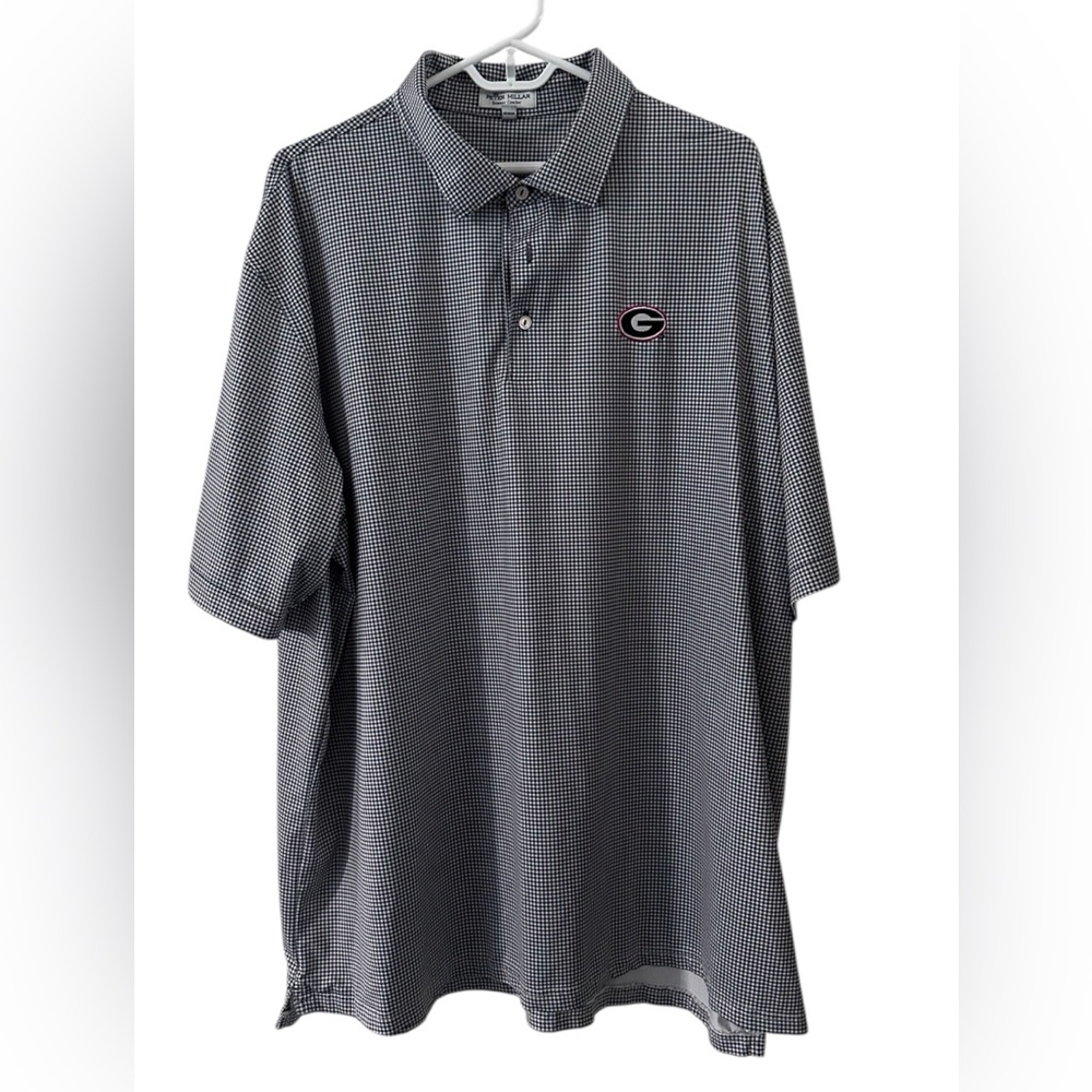 Peter Millar Black and White Polo Shirt Short Sleeves
